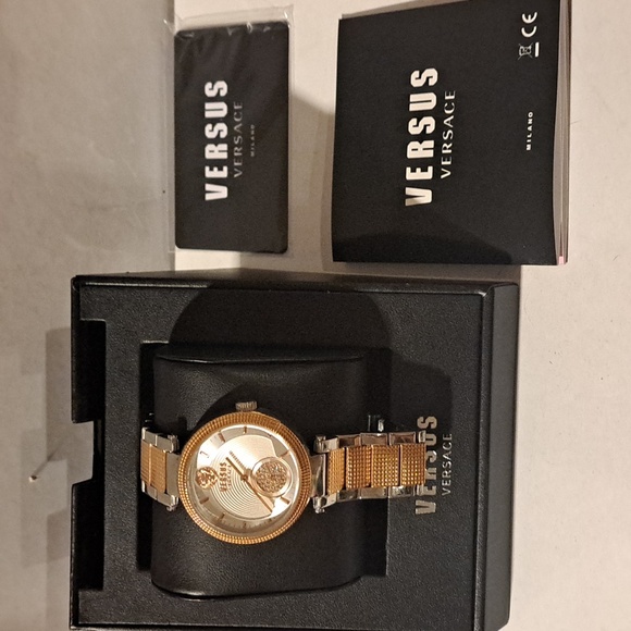Versace versus rose gold and sterling silver watch. 8 in - Picture 2 of 5